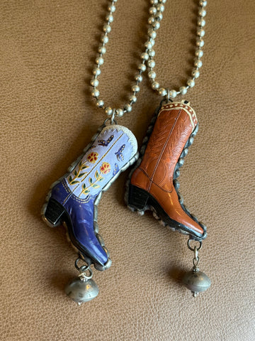 Art by Amy “Boots & Beads” Cowboy Boot Pendant