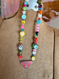 Funky Luxe Necklace by SBC - Lt blue/Purple Dice