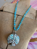 Hippie Chic Wearable Art - Gemstone Peace Necklace I