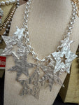 Matt Star Charm Necklace Gold or Silver