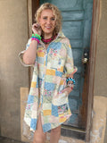 Grandma's Garden Patchwork Shirt Dress