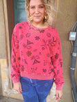 Crimson Bloom Pullover