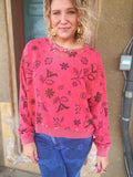 Crimson Bloom Pullover