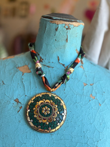 JTO Mosaic Dreams - Forest Ember Scarf Necklace