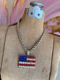 Crystal Flag Necklace