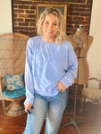 Periwinkle Daisy Pullover