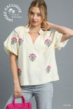 Blushing Garden Embroidered Top