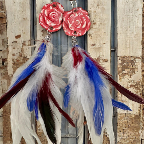 Patriot Rose Feathers — by A Rare Bird
