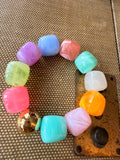 Bright Pastel Confetti Pop Stretch Bracelet by Jennifer Thames Originals