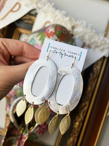 Jennifer Thames G/S Oval Charmed Earrings