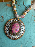 JTO Mosaic Dreams - Rosé Glow Scarf Necklace