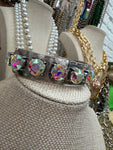 Silver/AB Large Bubble Stone Bracelet