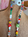 Funky Luxe Necklace by SBC - Dk Pink/Lime Dice
