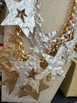 Matt Star Charm Necklace Gold or Silver