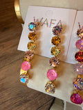 WAFA Medium Crystal Cascade Drop Earrings