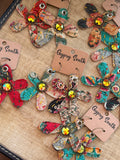 Teal Berry Bloom Kantha Earrings by Gypsy South