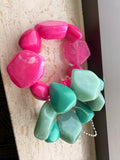 Boho Pebble Pop Bracelet - pink or turquoise