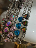 Silver Rebel Heart Chain