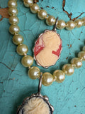 ✨ Vintage Muse Cameo Pearl Necklace