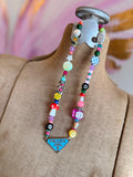 Funky Luxe Necklace by SBC - Lt. Blue/Magenta Dice