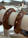 Golden Scatter Wood Bangle