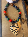 Moody Wild Zebra Heart Necklace by Jennifer Thames