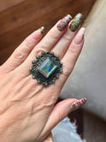 Moonstruck Heart Labradorite Ring