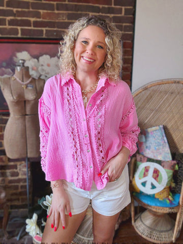 Sugar Lace Button-Up