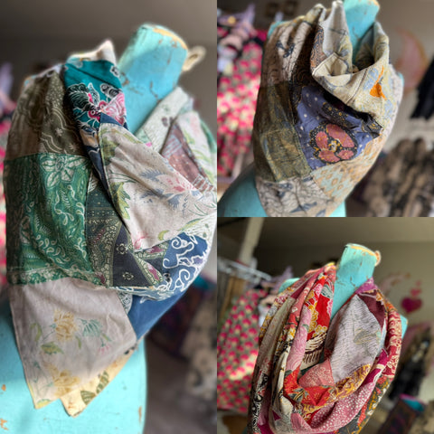 Jaded Gypsy Kantha Patchwork Large Square Scarf
