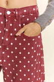 High-Waist Polka Dot Barrel Pants: Black / S-M-L(2-2-2)