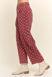 High-Waist Polka Dot Barrel Pants: Black / S-M-L(2-2-2)