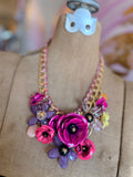 Queen Gypsy Magenta Bloom Necklace
