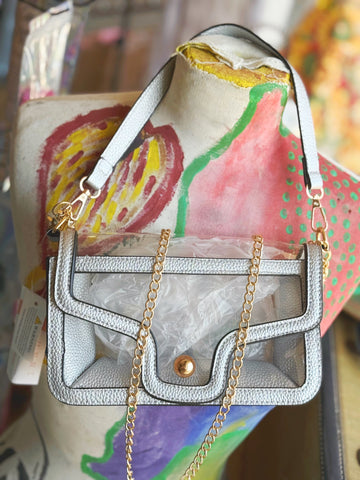 Nina Clear Shoulder Bag - Silver
