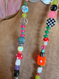 Funky Luxe Necklace by SBC - Light Pink/Orange Dice