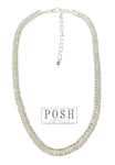 Posh Clear Baguette Rhinestone Tennis Necklace