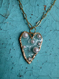 JTO Pearl-Kissed Crystal Heart Necklace