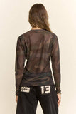 Camo Peace Floral Sheer Mesh Top