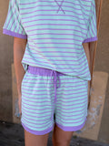 Sweet Escape Stripe Set - Mint/Purple