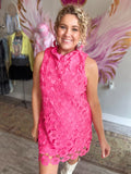 Pink Flower Lace Dress