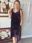 A Rare Bird Magenta Burnout Velvet Dress