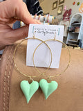 Mint to Be Mine Heart Hoops by Jennifer Thames Originals