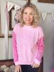 Pretty in Pink Sequin Sleeve Top