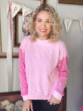 Pretty in Pink Sequin Sleeve Top