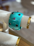 Wanderlust Gemstone Resin Bangle - Turquoise/Amethyst