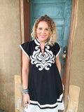 The Noir Filigree Shift Dress