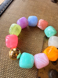 Bright Pastel Confetti Pop Stretch Bracelet by Jennifer Thames Originals