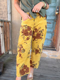 Chartreuse Garden Barrel Pants