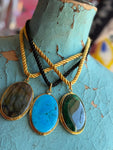 Jennifer Thames Gemstone Pendant Necklace