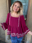 Mulberry Bloom Babydoll Top