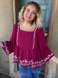 Mulberry Bloom Babydoll Top